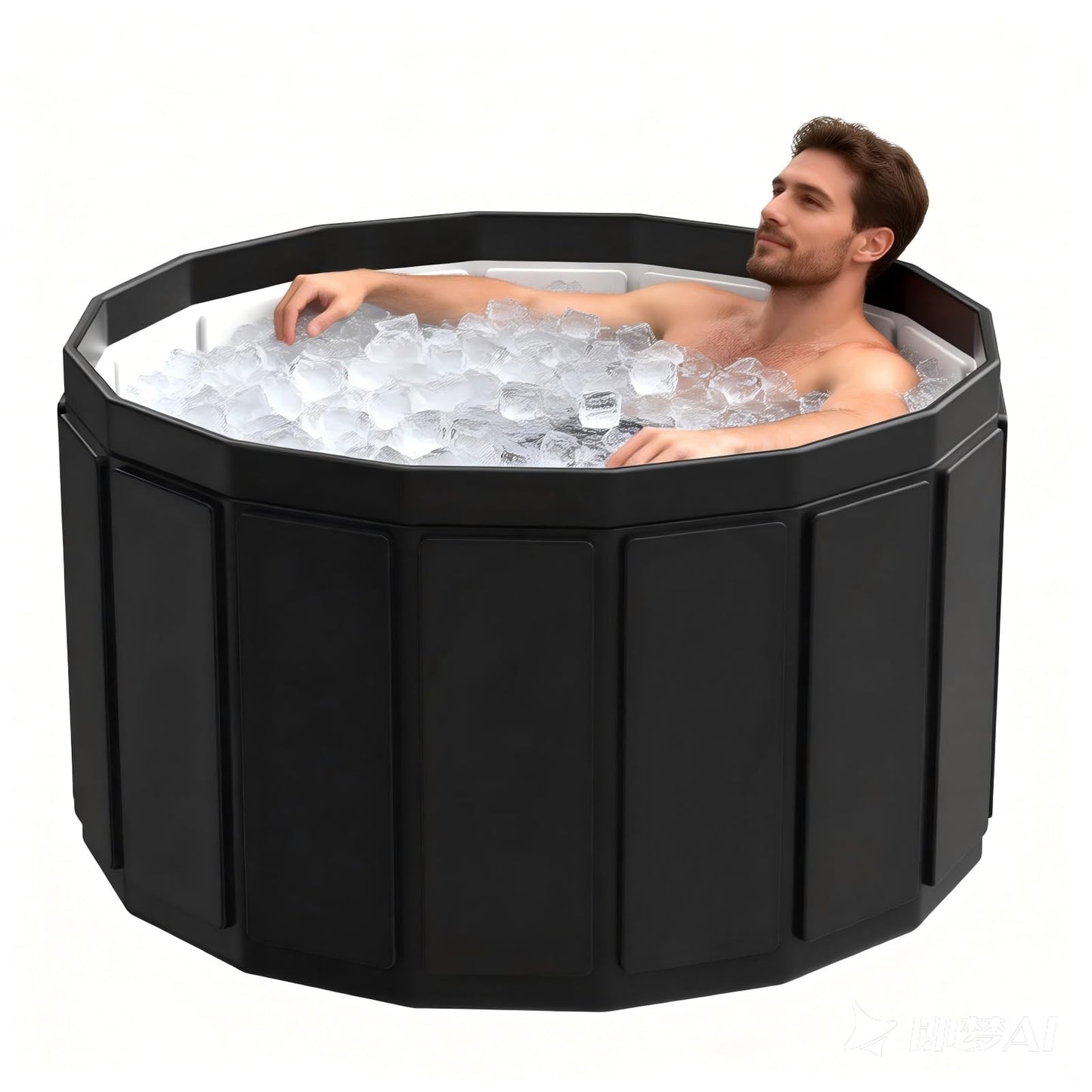 Ice Bath Cold Plunge Tub for Athletes–Portable Ice Bath for Adults, 6-Layer Insulated Foldable Bathtub for Cryotherapy & Muscle Recovery, Space-Saving Cold Plunge Tub for Home Gym(Black, 25.9X41.3 IN)