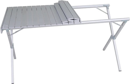 ALPS Mountaineering Folding Camping Table with Smooth Easy-to-Clean Roll Top and Sturdy and Lightweight Aluminum X Frame, Shoulder Carry Bag, Square, Silver - New
