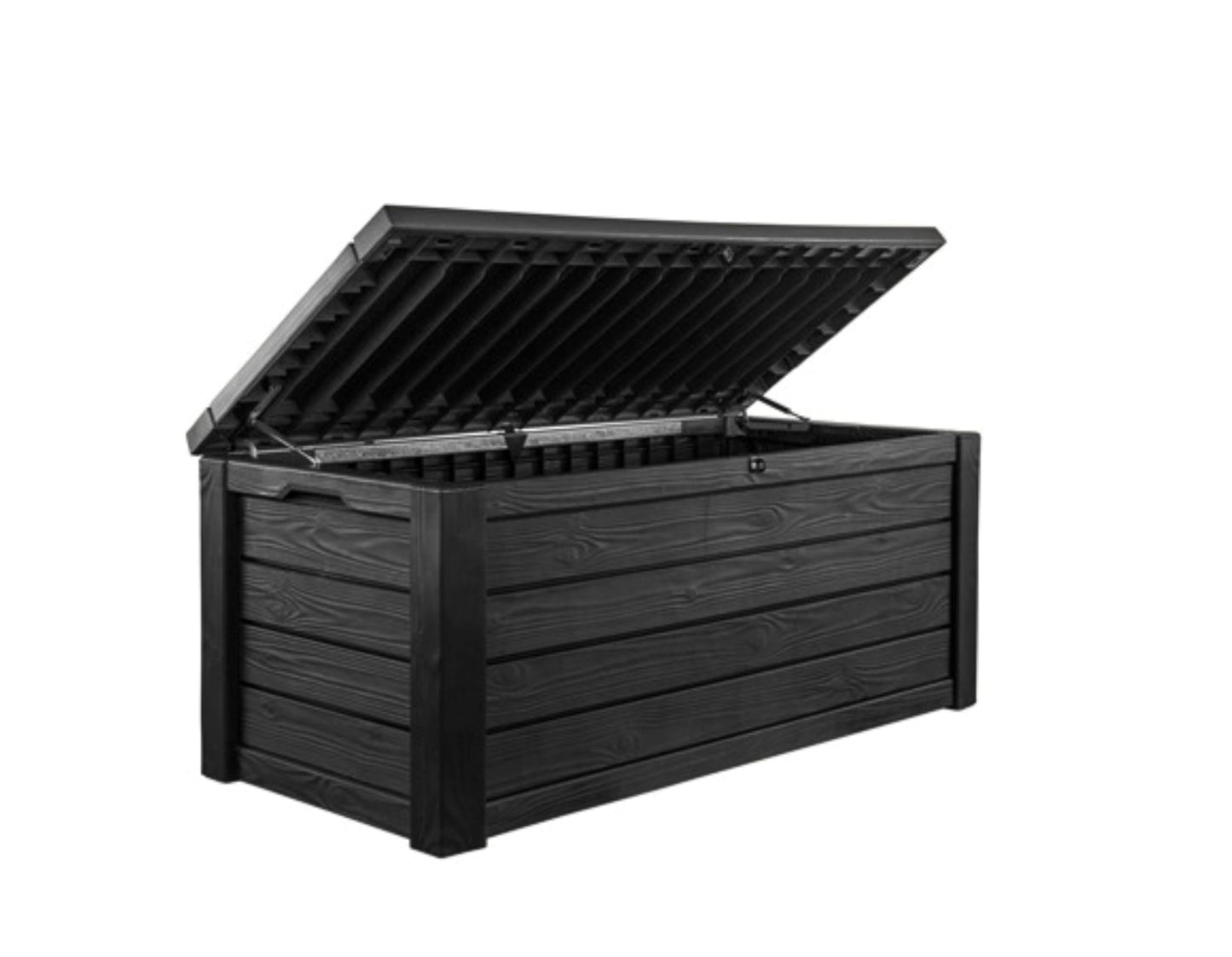 Keter Westwood 150 Gallon Resin Large Outdoor Storage Box for Patio Furniture, Outdoor Cushions, Garden Tools and Pool Floats, Dark Grey