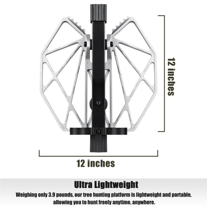 NatureBlend Tree Stand Safety Rope Hunting Platform, 12"x12" Die-Cast Aluminum Saddle Hunting Platform, Silent Adjustable Tree Saddle Platform