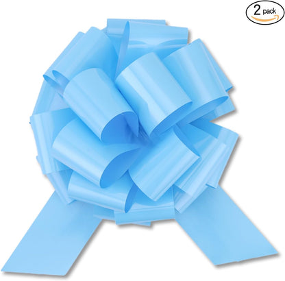 Pull Bow by Large | 12-Inch Light Blue Gift Bow Set - Perfect for Presents, Parties & Decorations