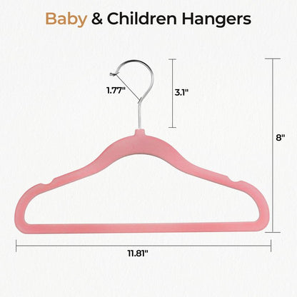 GoodtoU Kids Hangers Velvet 50 Pack 14" - Kids Felt Hangers Non Slip Toddler Hanger Childrens Hanger for Kid