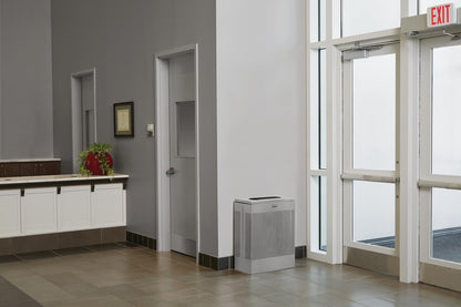 Rubbermaid Commercial Products Silhouette Large Rectangle Trash Can, 22.5 Gal, Black, Indoor for Offices/Hotel Lobbies/Front Desk