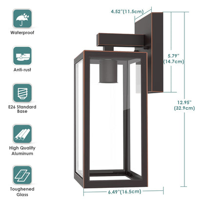 MAXvolador Outdoor Wall Lantern, Waterproof Sconce Light Fixture, Large, Oil-Rubbed Bronze, Model 2032BC, Aluminum