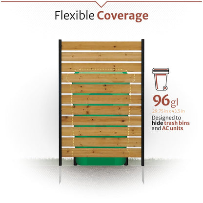 5ft H x 3.2ft W (1 Panel) No Dig Enclo Concord Cedar Wood Privacy Screen, Great to Hide Trash Cans, Decorative Patio Privacy Screen, Outdoor Fence, Air Conditioner Fence, EC18022