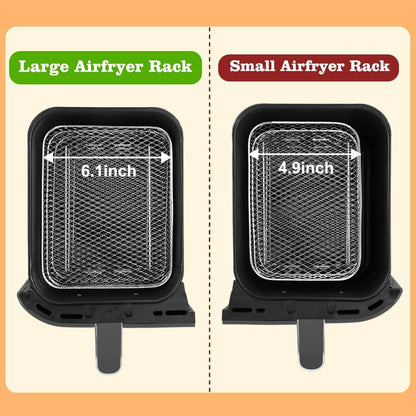 BYKITCHEN Air Fryer Rack for Ninja 8 QT DZ201/ SL201 DualZone Airfryer/Bella 4QT Slim Airfryer&More, 3pcs Stackable Stainless Steel Dehydrator Rack with Silicone Feet, Ninja Air Fryer Accessories