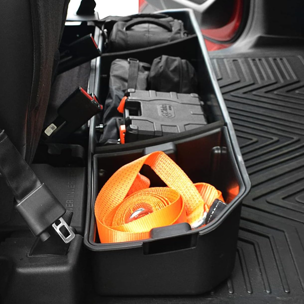 oEdRo Underseat Storage for Ford F150(2015-2026) SuperCrew/Crew Cab & F-250/350/450/550(2017-2026) Super Duty, Upgraded Rear F-150 Under Seat Storage Truck Organizer Tool Box