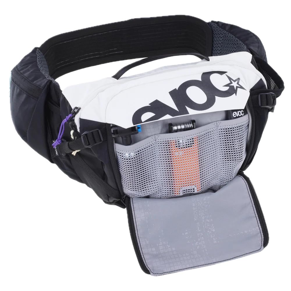 EVOC Hip Pack Pro 3 + Hydration Bladder 1.5, Waist Bag (AIR Flow Contact System, Aero Flex Waist Belt, Includes 1.5 L Hydration Bladder and Bottle Holder, One Size), Multicoloured