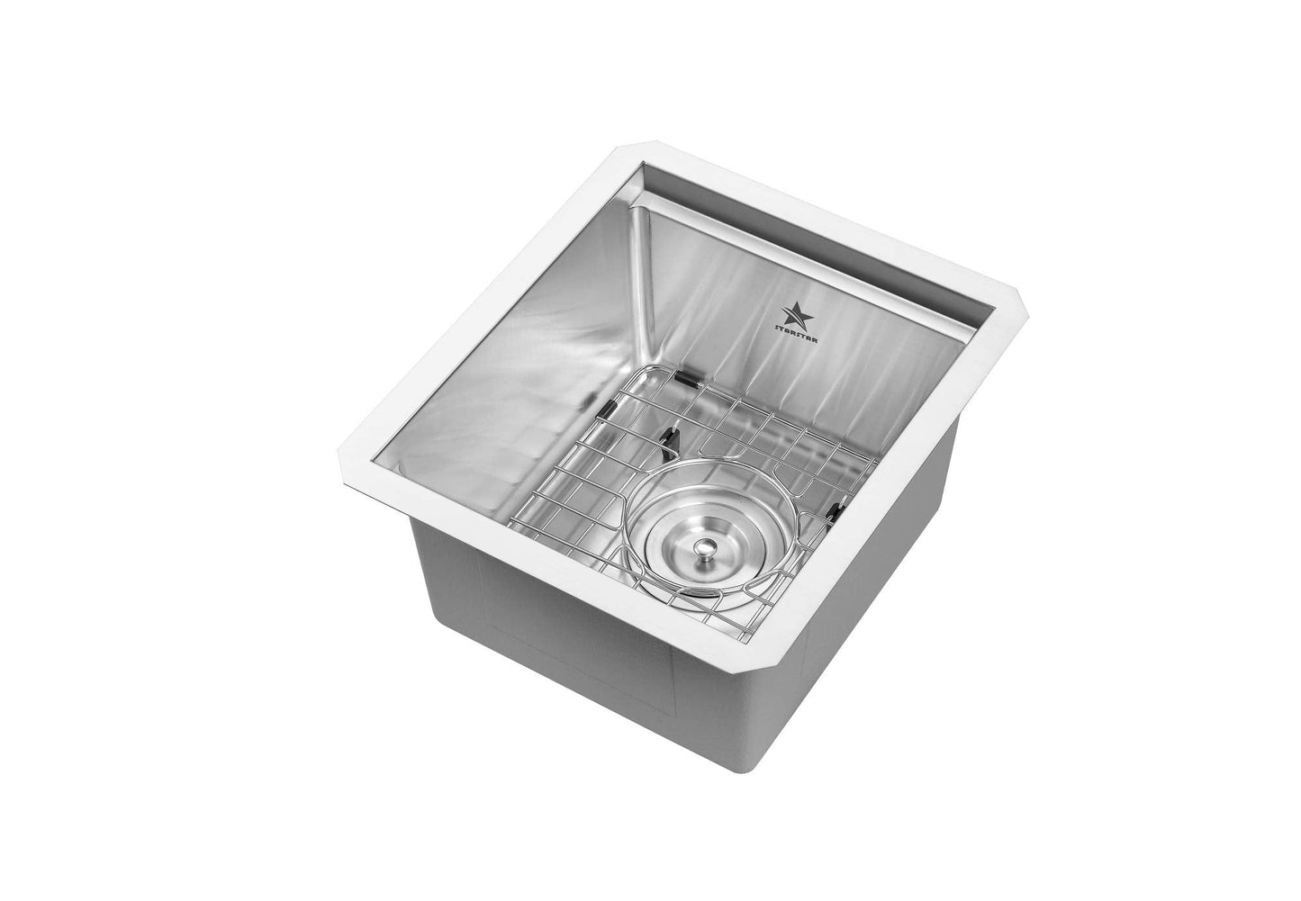 STARSTAR Workstation Ledge Undermount Single Bowl 304 Stainless Steel Kitchen/Yard/Bar/Laundry/Office Sink, With Grid, Cutting Board, Strainer with Basket (13 x 15 x 8)