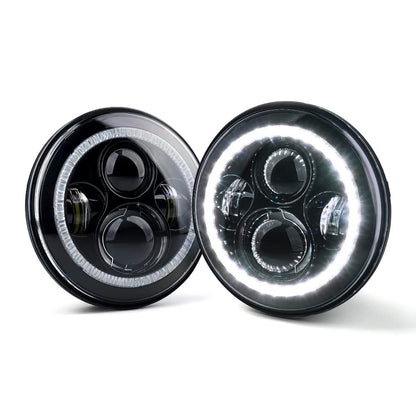 Xprite LED Headlights w/Hi&Lo Beam and Turn Signal Light, DRL Halo Ring Headlamp Compatible with Jeep Wrangler JK TJ LJ 1997-2018, DOT Approved 90W LED Chip