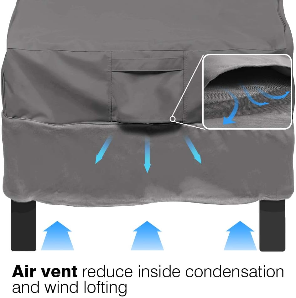 Vailge Patio Chair Covers - Heavy Duty Waterproof Lounge Deep Seat Covers | Large Grey (2 Pack)
