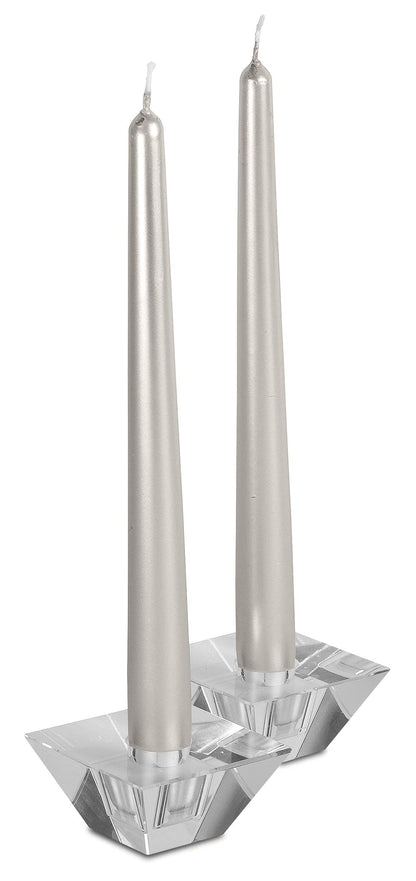 Hyoola Tall Taper Candles - 12 Inch - Metallic Titan - Dripless - 12 Pack - 10 Hour Burn Time