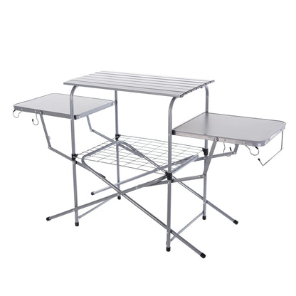 ASMOKE Foldable Grilling Table – Premium & Lightweight Aluminum Cooking Table for Camping, Outdoor BBQ Party and RV Touring - 88lbs Capacity, Comes with Carrying Bag