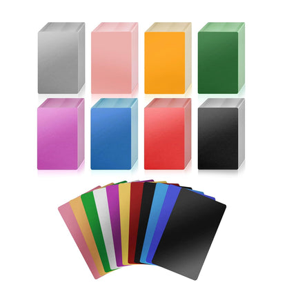 AENBUSLM Laser Engraving Blanks, 200pcs Black Aluminum Alloy Sheets for CNC Engraving, Laser Crafting, Multipurpose Metal Business Cards. DIY Gift Cards, 85 x 55x 0.2mm Thickness (Colorful-200pcs)