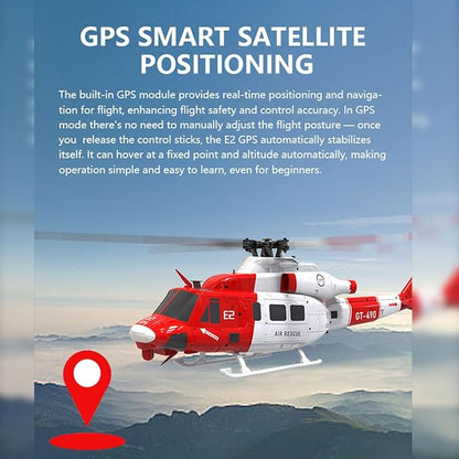 GOOSKY E2 UH-1Y RC Helicopter 2.4G 6CH Dual Brushless Simulation Stunt Aircraft Model with GPS Auto-Stabilization One-Key Return (RTF Version)