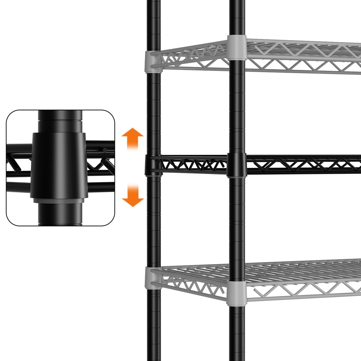 SINGAYE Shelf Closet Wire Shelving：Adjustable Metal Unit for Laundry Room Organization Bathroom Kitchen Home Garage Storage Pantry Rack Shelves