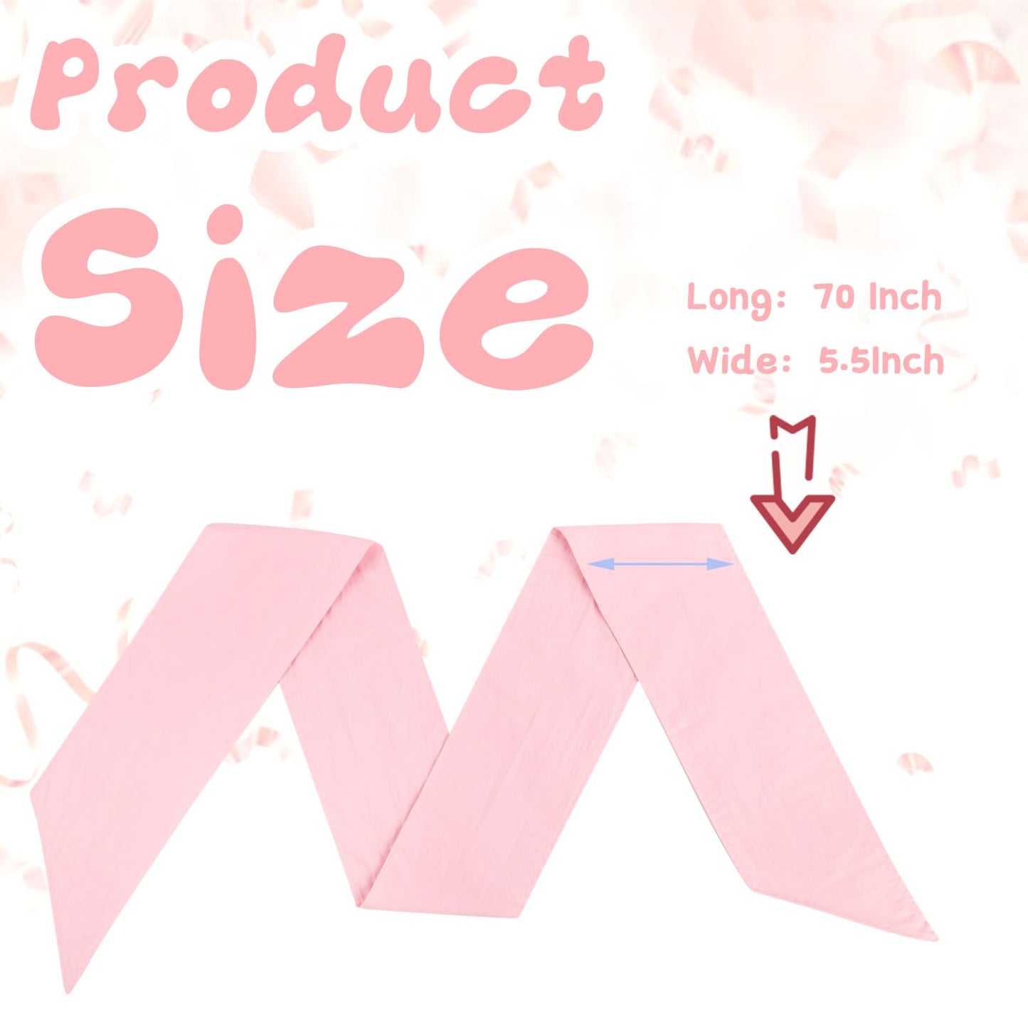Man Fai Sky Newborn Swaddle Sash, Soft Cotton Bow Decorative Strap for Swaddles, Adorable Maternity Bow Sash, 70x5.5 Inch, Pink