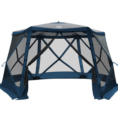 Timber Ridge Pop Up Gazebo, Portable Instant Screen House with Netting, Easy 60-Second Set-Up, Measures 12.1' x 10.5' x7.2', Fits 8 People, Ideal for Camping, Backyard, Patio, Tailgating, Picnics