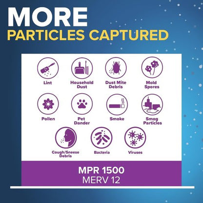 Filtrete 12x12x1 MERV 12 AC Furnace Air Filter - Asthma & Allergy Friendly | 4-Pack, 3 Month Use