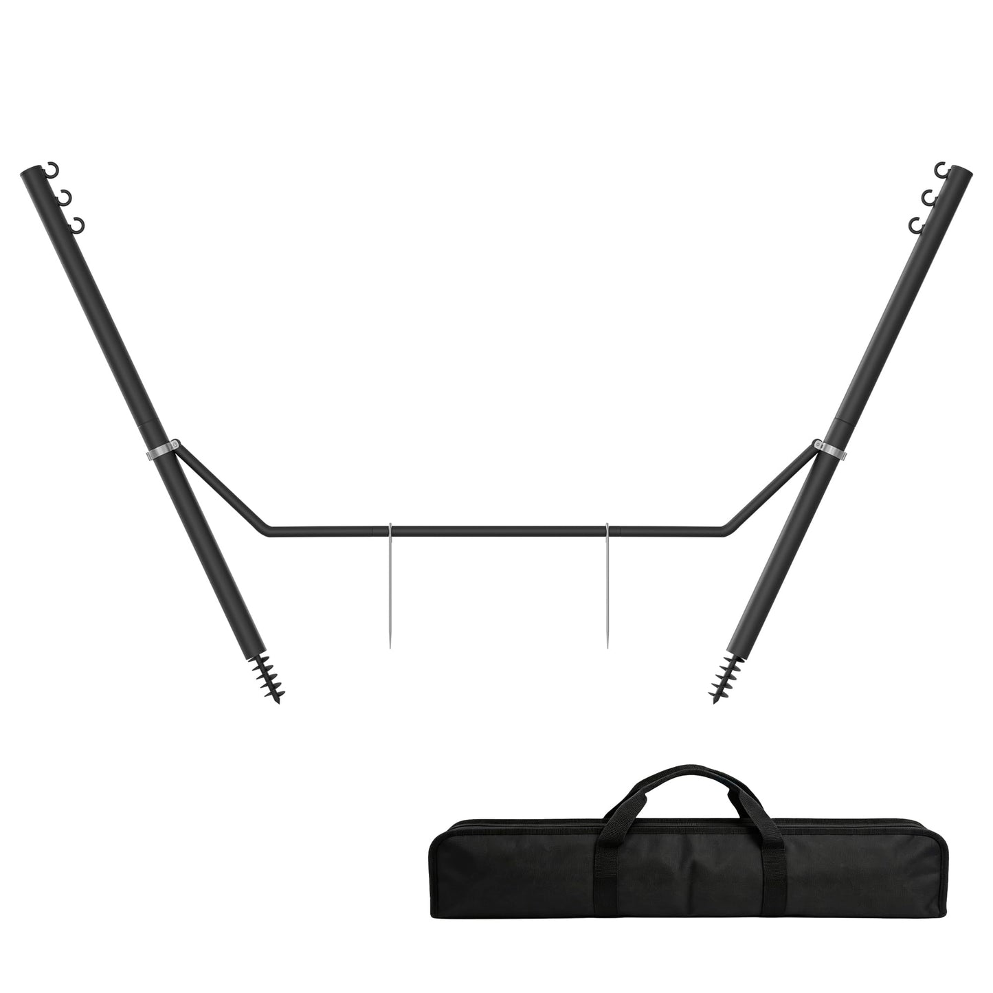 Miveda Universal Hammock Stand, Heavy Duty Adjustable 8-12FT Steel Hammock, 600lbs, Black Hammock Stand Weather Resistant for Outdoor Yard Garden with Bag