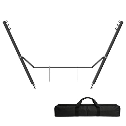 Miveda Universal Hammock Stand, Heavy Duty Adjustable 8-12FT Steel Hammock, 600lbs, Black Hammock Stand Weather Resistant for Outdoor Yard Garden with Bag
