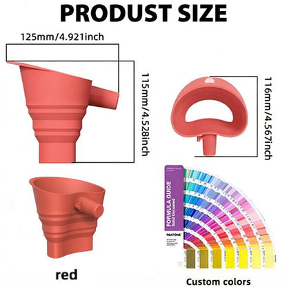 Flour Funnels for Kitchen Stand Mixer - Food-Grade Silicone, Large-Capacity Anti-Spill Attachment | Dishwasher Safe - Red