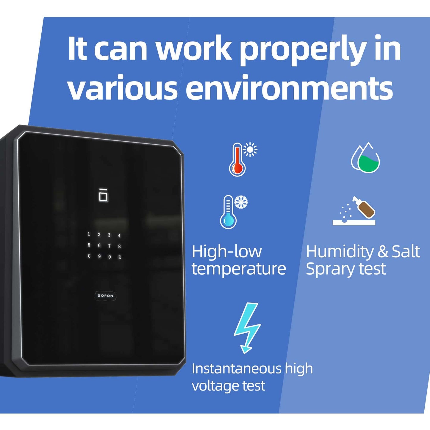 BOFON Home Safe, Fingerprint Password Safe Box with Key, Cabinets SafeBox for Home, Security Box, Biometric Safe, W-series 2.1Cubic feet