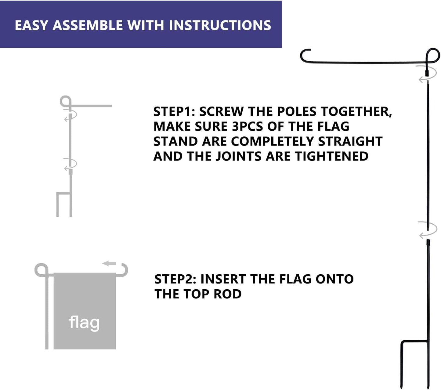 Skiennix Garden Flag Stand - Premium Metal Holder for Seasonal Flags | Weather-Proof & Sturdy Design