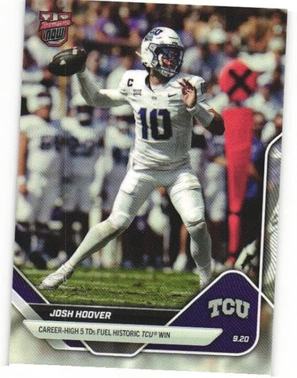 JOSH HOOVER 2025 Bowman University Now Football #16 Rookie Card RC TCU Horned Frogs
