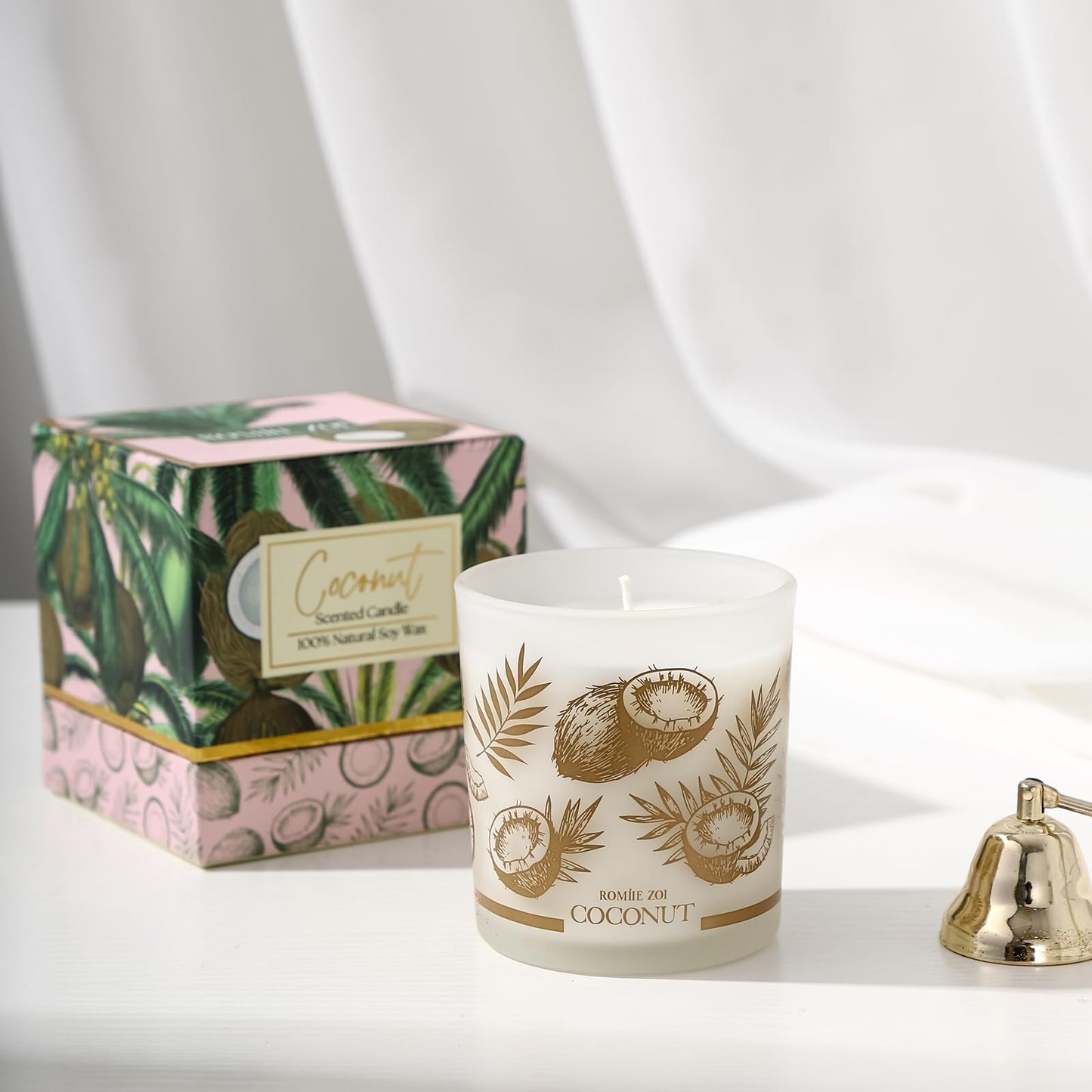 ROMIIE ZOI Scented Candle - Coconut - 6oz Aromatherapy Soy Wax Jar Candle for Home, Gifts for Women - 170g