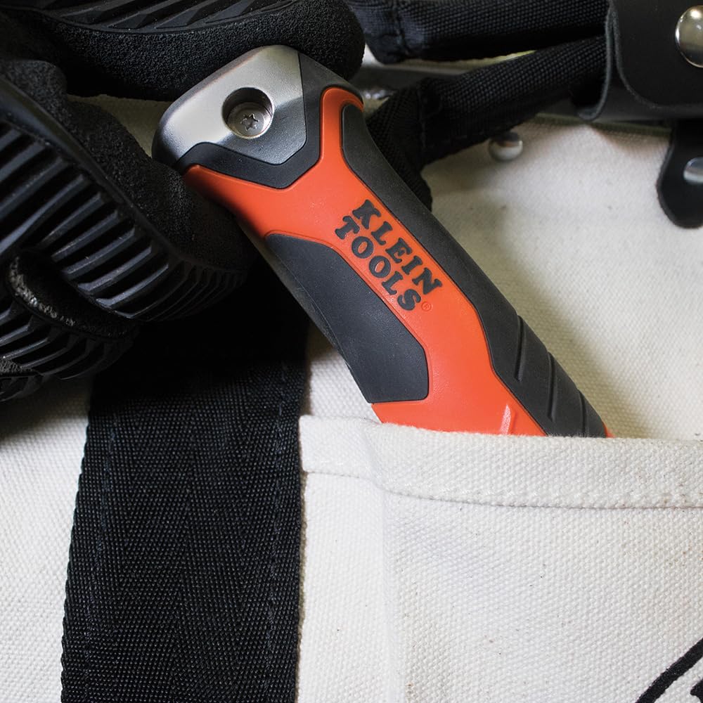 Klein Tools 31737 Folding Jab Saw / Drywall Hand Saw with Lockback at 180 and 125 Degrees and Tether Hole