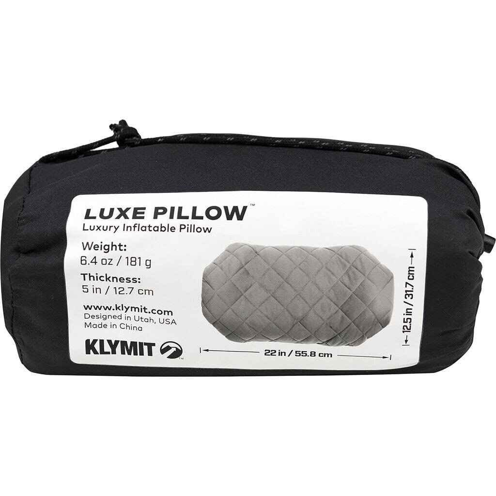 Klymit Luxe Travel Pillow and Insulated Static V Inflatable Sleeping Pad Bundle for Camping and Backpacking