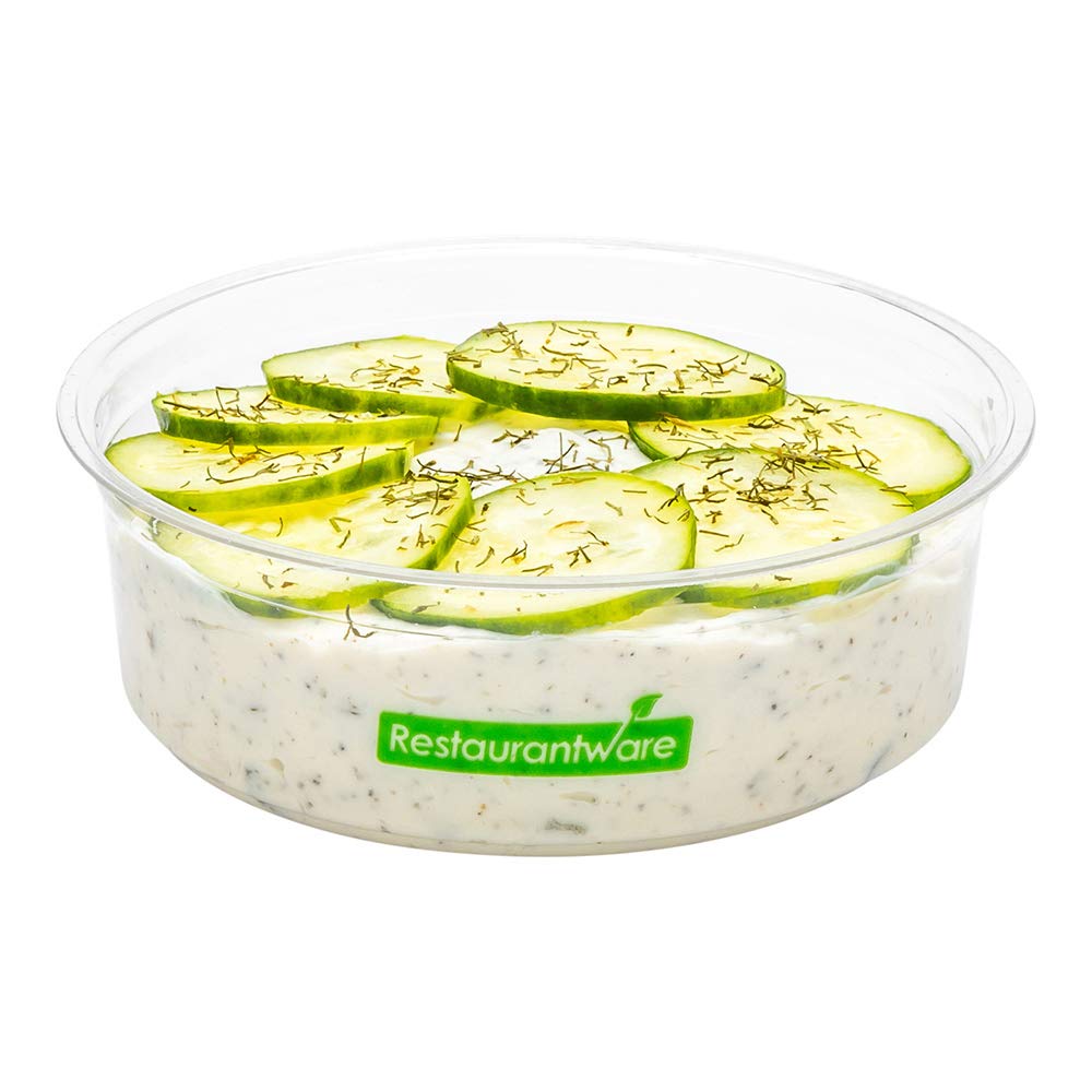 Restaurantware Basic Nature 8 Ounce Deli Containers 500 Meal Prep Containers - Lids Sold Separately PLA Plastic Disposable Food Containers For Holding Snacks Salads And Desserts