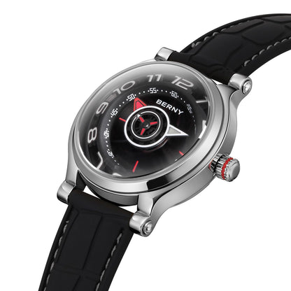 BERNY Mechanical Watch for Men Automatic Movement Miyota 8215 Multifunction Calendar Luminous Hands Exhibition Back Cover 5ATM Waterproof