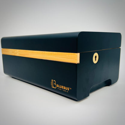 Blue Bus Golden Roller Box – Premium Bamboo Organizer with Precision Compartments, Golden-Ratio Inspired Design, Magnetic Closure, Multi-Purpose Storage for Home Décor & Personal Accessories