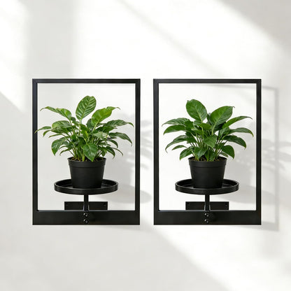mekpiwu 3 Pack Picture Frame Wall Planters, Hanging Plant Shelves for Indoor Plants, Decorative Plant Stand & Hanger for Living Room, Window, Entryway & Outdoor Use, Gold