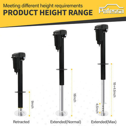 Pafessa 12V Electric A-Frame Trailer Tongue Jack with 7 Way Plug, 3500lb Lift Capacity 18” Travel Add 4.5” with the Drop Foot, Protective Cover Included