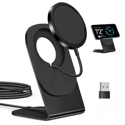 Magnetic Wireless Charger Mag-Safe Charger for iPhone 17/16/15/14/13/12 Series Convertible Magnet Wireless Charging Stand/Pad with 5ft Cable for iPhone and AirPods 2/3/Pro 2/Pro