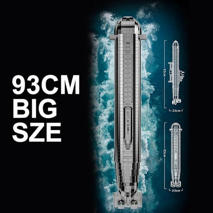 941 Nuclear Submarine Military Series Battleship Building Kit 4474 Pieces - The World's Largest Nuclear Submarine Toy Gift Ship Building Block Set for Adult Collection