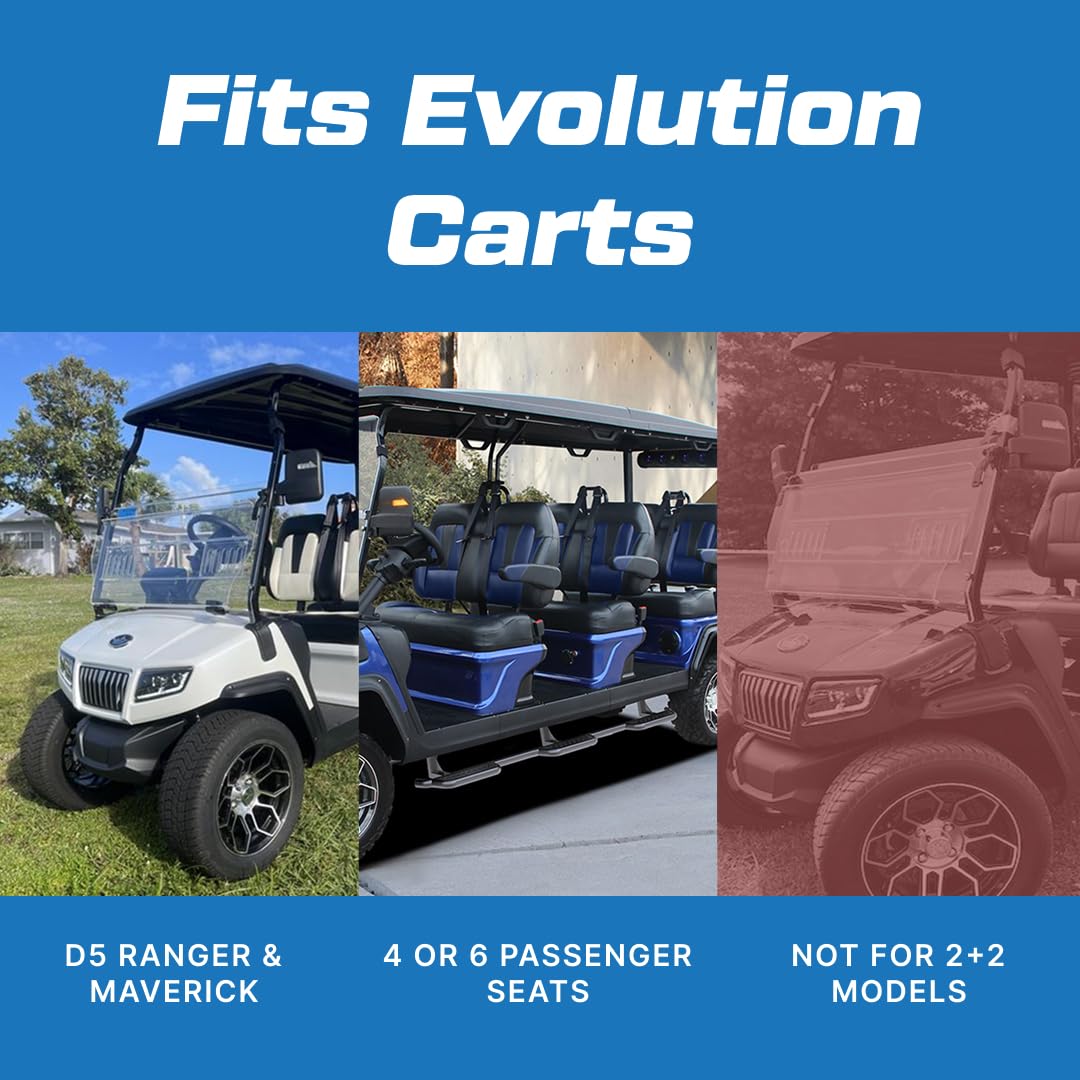 Evolution Golf Cart Cooler with Mounting Bracket - Fit for D5 Ranger & D5 Maverick - Heavy Duty Cooler Basket Kit for Secure Storage - Portable Cooling Ice Chest for Golf Cart Use | Black