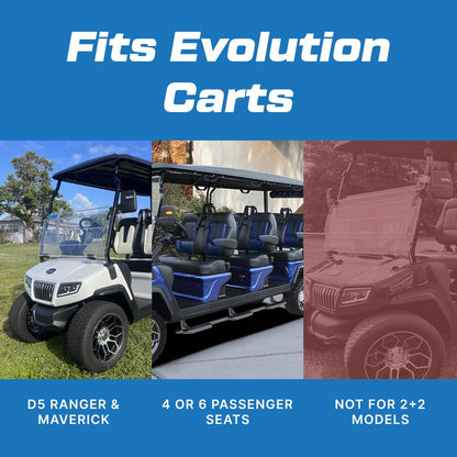 Evolution Golf Cart Cooler with Mounting Bracket - Fit for D5 Ranger & D5 Maverick - Heavy Duty Cooler Basket Kit for Secure Storage - Portable Cooling Ice Chest for Golf Cart Use | Black