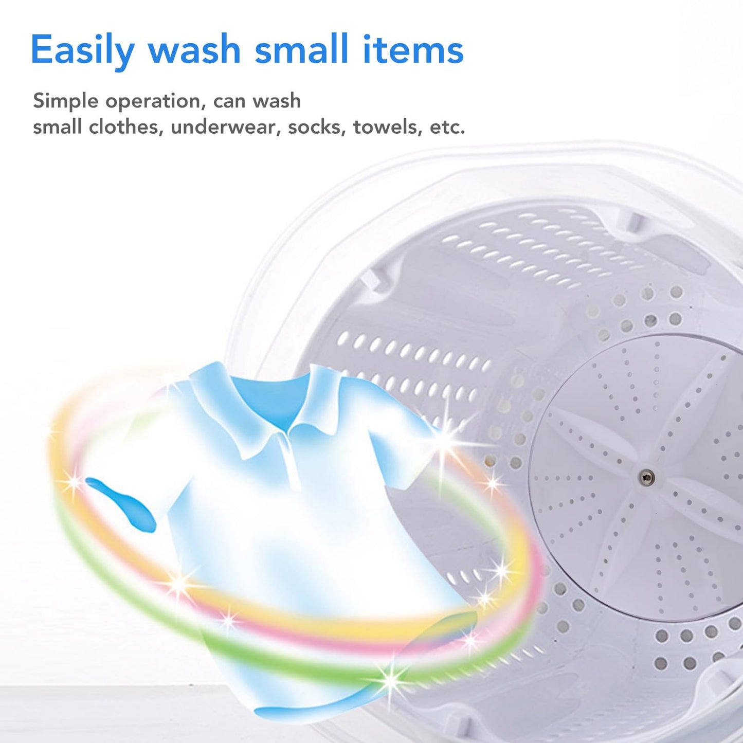 Portable Hand Crank Washing Machine non electric Manual Washing Machine Clothes Washer for Dormitory Apartment Camping & Tiny Spaces Nordic Grey