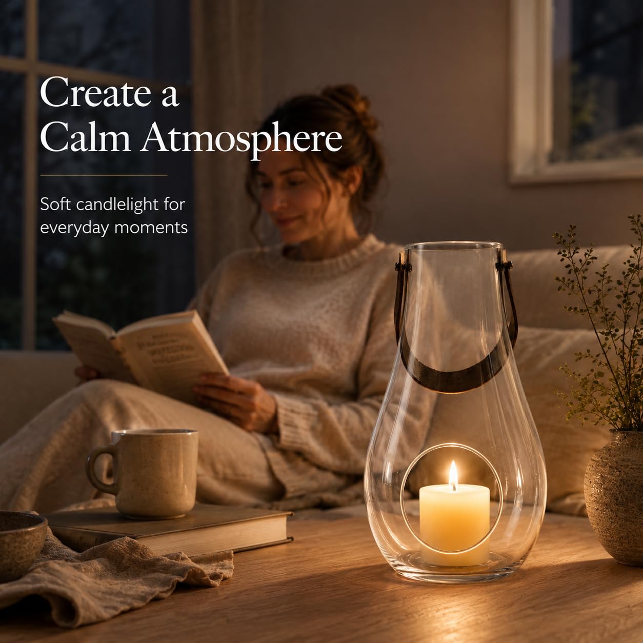 Holmegaard Design with Light Lantern, Clear, 11.4" H x 6.7" D, Designed by Maria Berntsen, Gift Box Included