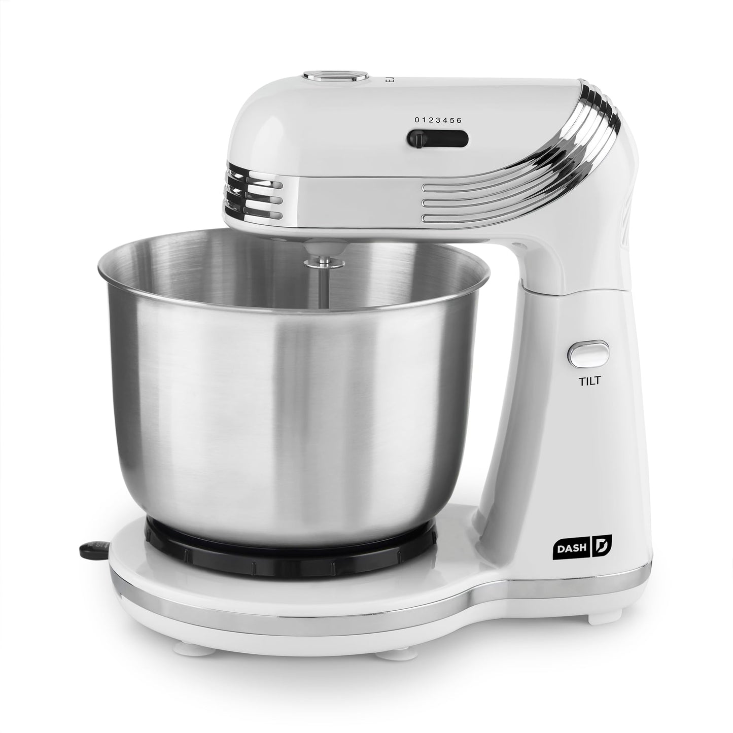 Dash Stand Mixer (Electric Mixer for Everyday Use): 6 Speed Stand Mixer with 3 Quart Stainless Steel Mixing Bowl, Dough Hooks & Mixer Beaters for Dressings, Frosting, Meringues & More - Pink