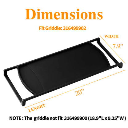 Upgraded 316499902 Griddle Replacement for Frigidaire Gas Stove Griddle 20"x7.9" Cast Iron Center Burner Griddle Plate Frigidaire Gallery Gas Range Cooktop Parts Stovetop Middle Flat Top Griddle Pan