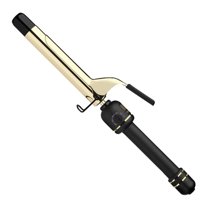 HOT TOOLS 24K Gold Professional 1 1/4" Extended Barrel Curling Iron with Clamp for Tousled Curls - 24K Gold Technology for Long-Lasting Results & Longer Barrel for Easy Styling