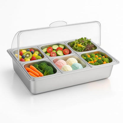 THXSUN Countertop Condiment Dispenser with Ice Tray
