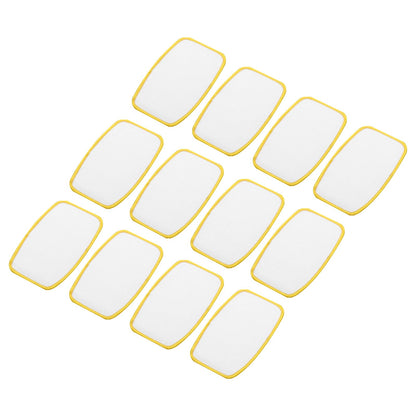 MECCANIXITY 40pcs Sublimation Patch Blank, 10x6cm/3.94x2.36 Inch Oval Rectangle Fabric Iron-on Blank Heat Transfer Repair Patch for DIY Crafts Caps Clothes, White with Yellow Border