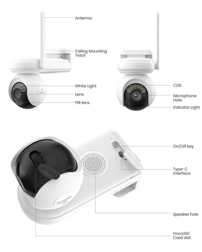 REOLINK Altas PT Ultra - 4K Security Camera Outdoor, 500 Days Battery Life, ColorX Night Vision Solar Camera Outdoor Wireless, 360° Pan Tilt Auto Tracking, Dual-Band Wi-Fi 6, Smart Detection