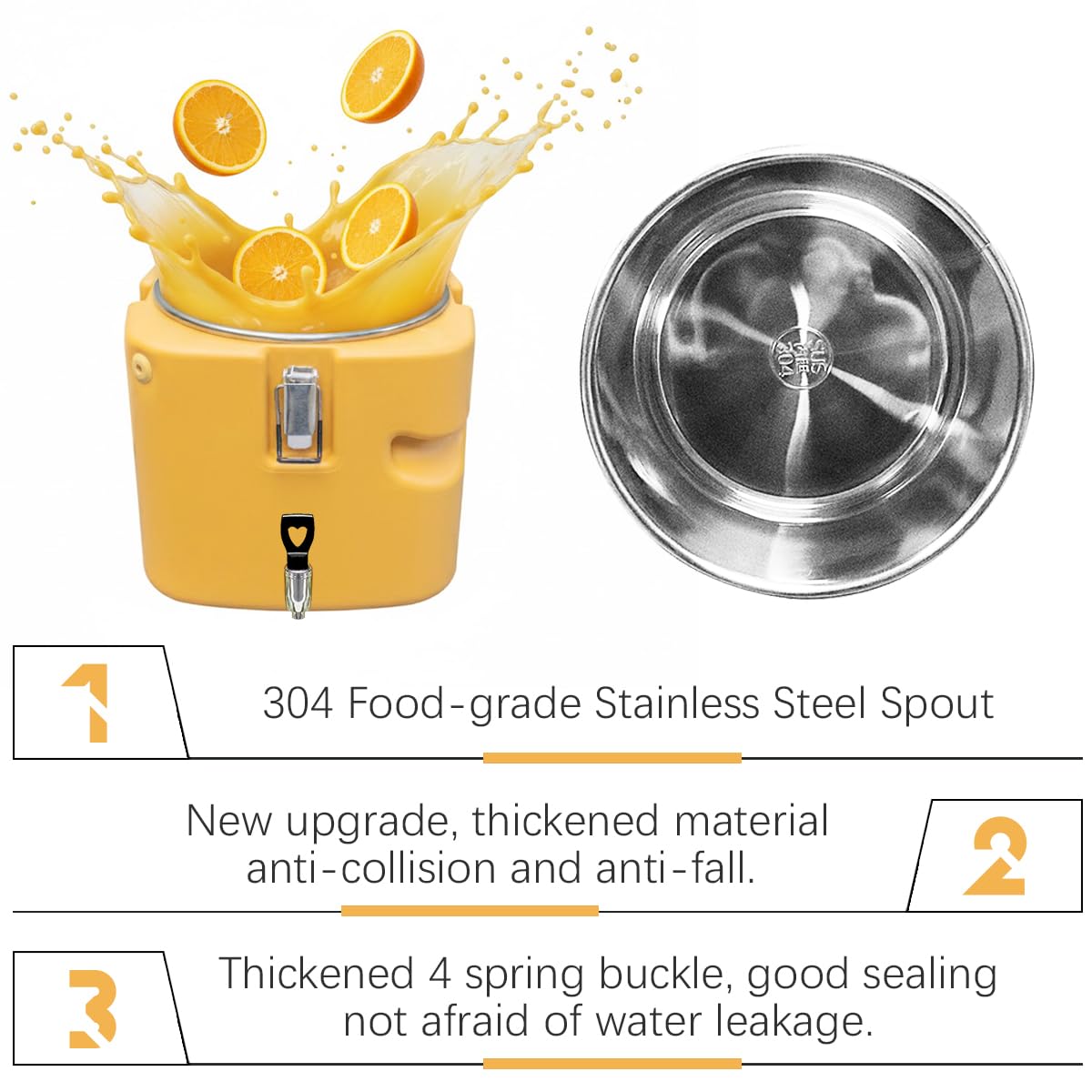 2.5 Gallon Insulated Beverage Cooler,11QT Hot Box for Catering, Soup Container Commercial Food Warmer,Insulated Drink Dispenser with Stainless Steel Interior and Spout/Spigot